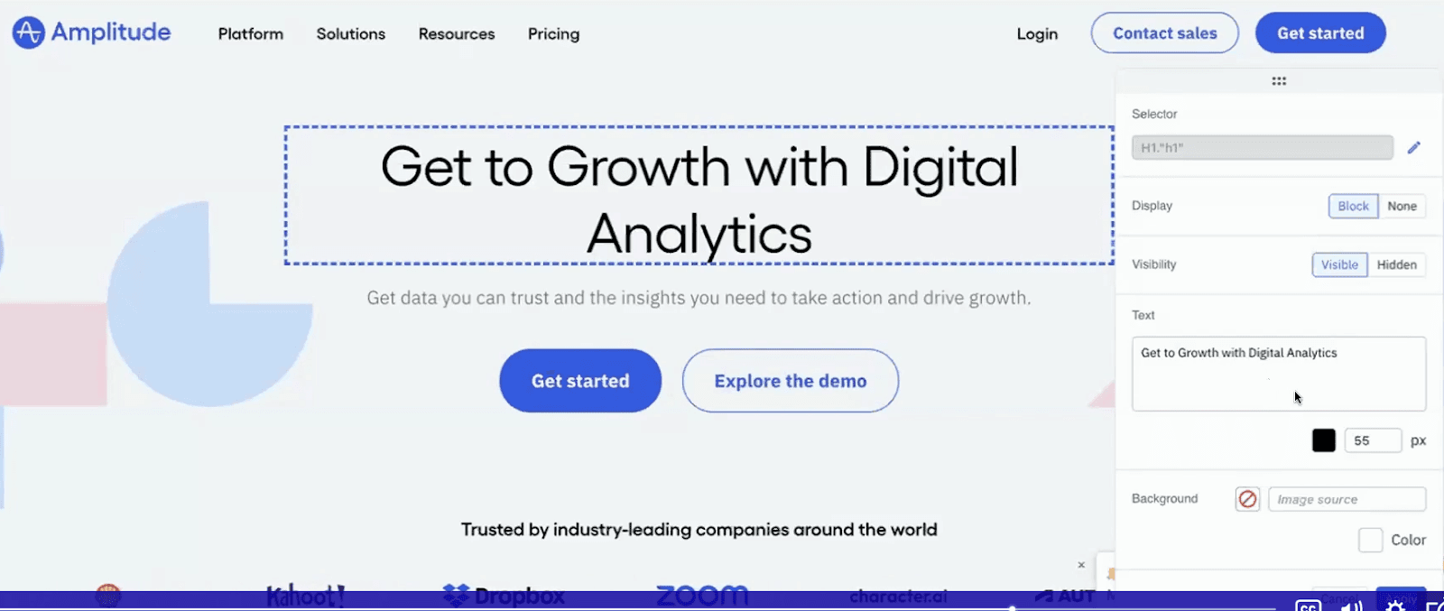 Web Experimentation editor.