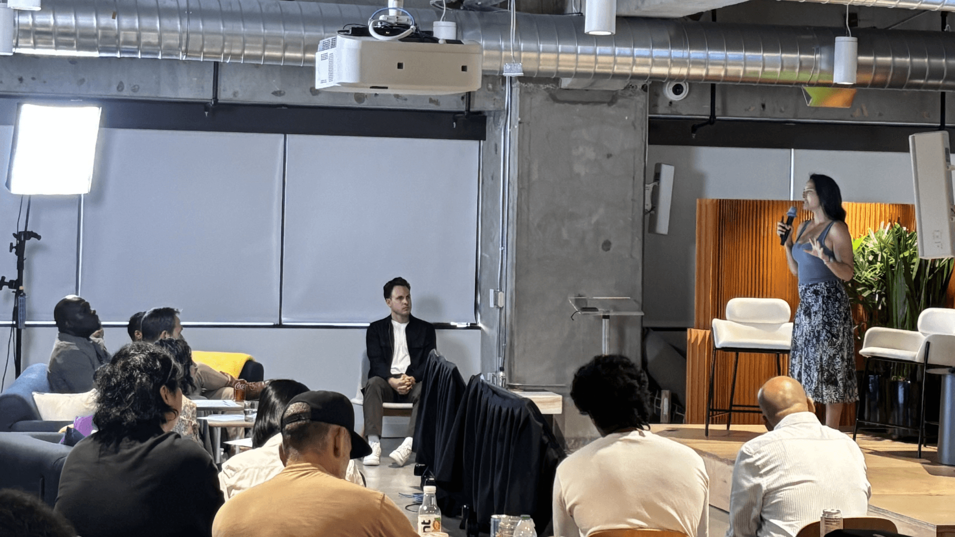 Leah Houston of Evercred pitches the judges and the crowd