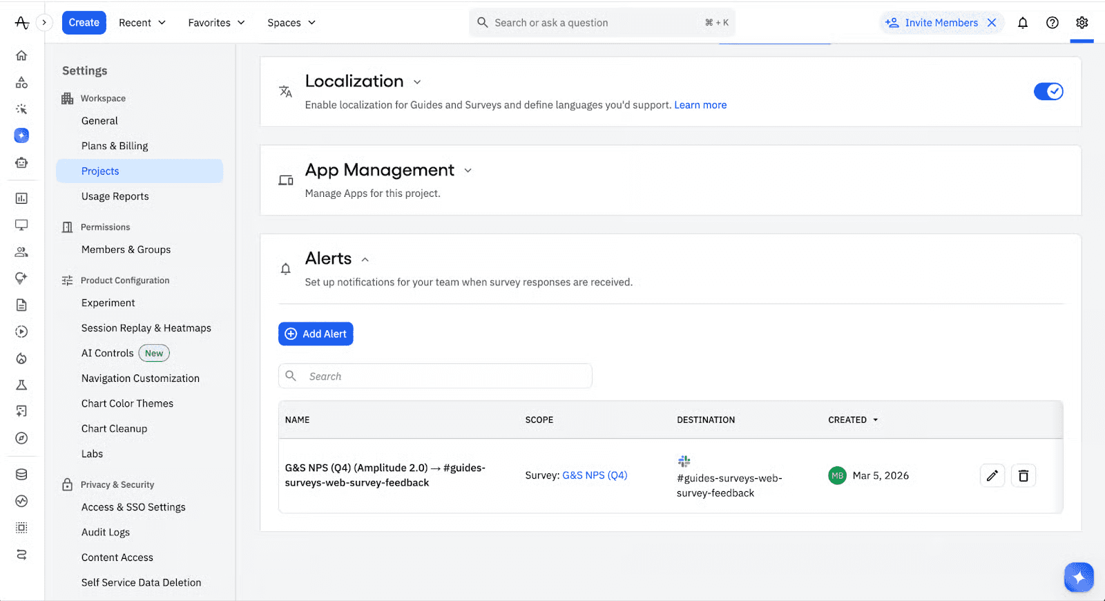 Guides and Surveys - Slack Alerts